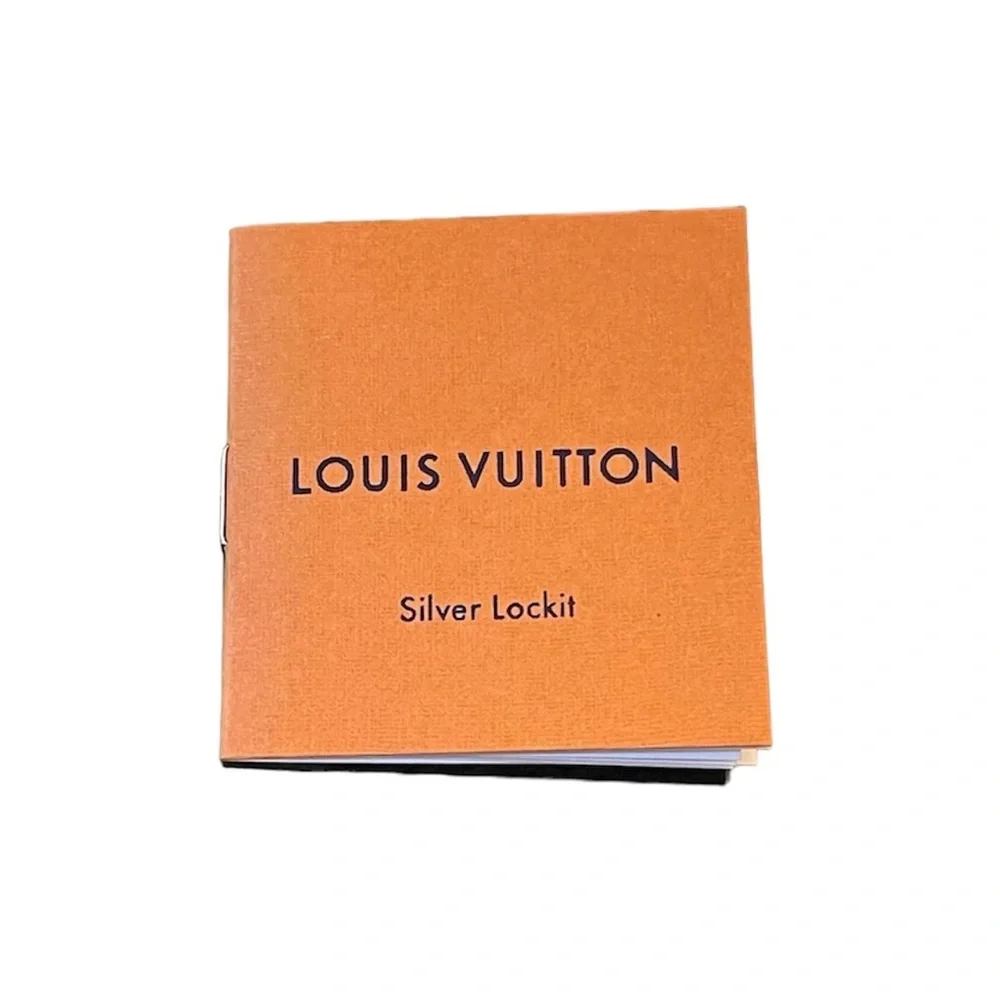 LOUIS VUITTON Orange Envelope Sleeve & Silver Lockit Mini Booklet